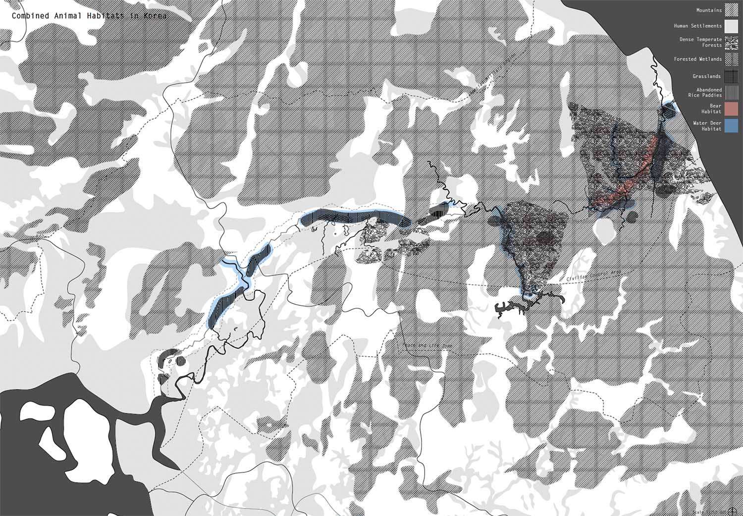 3, Farah Rehman and Min He: Mapping (DMZ Chinese Water Deer and the Asiatic Black Bear)